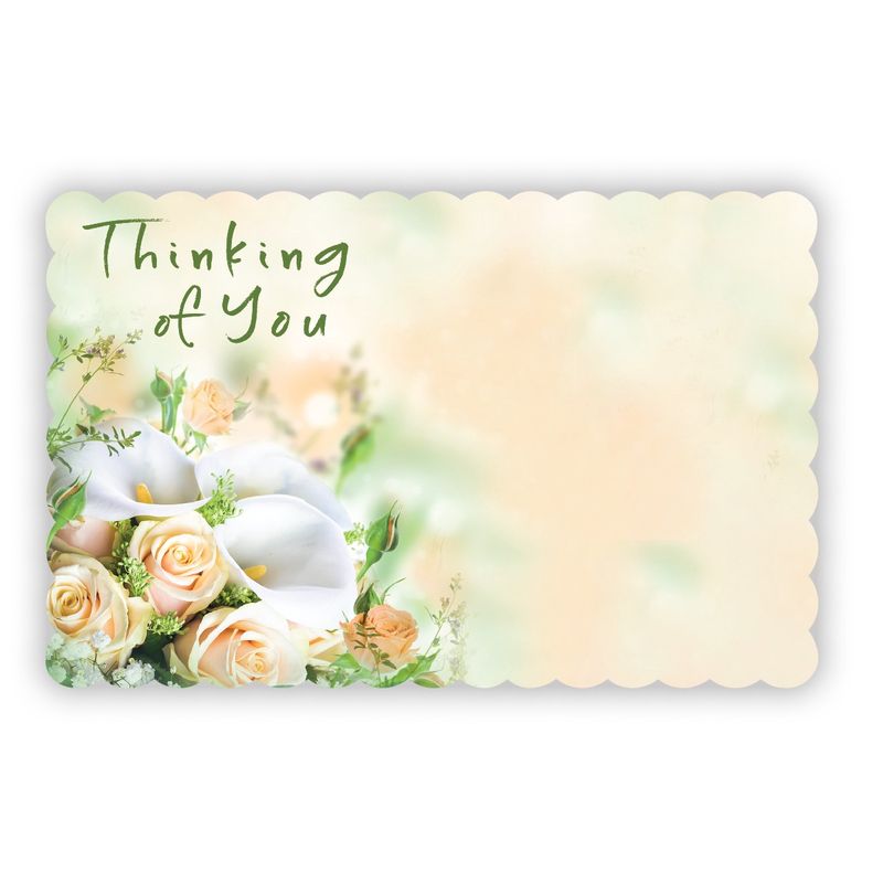 50pc Enclosure Cards Thinking of You  w/Flowers
