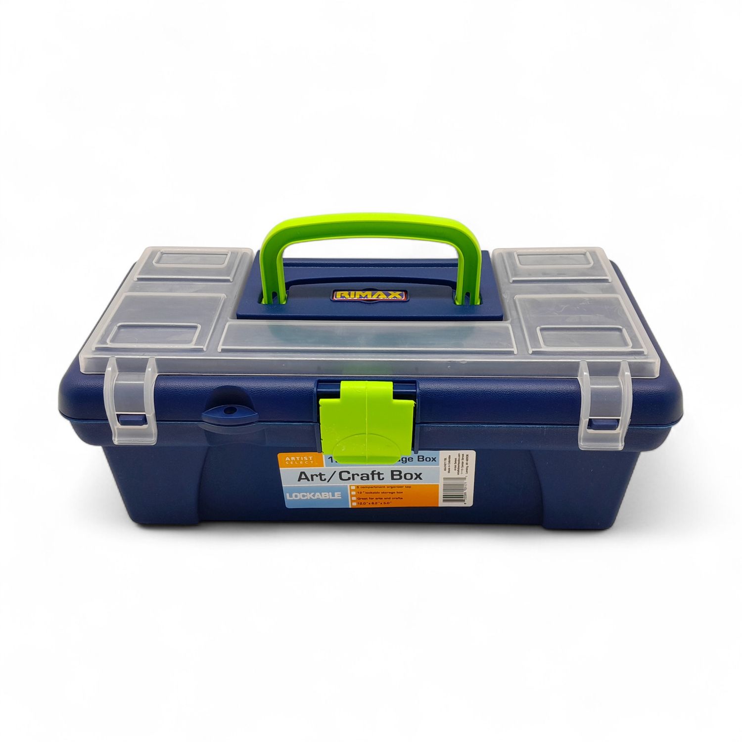 12&quot;x6.2&quot;x5&quot; Plastic Craft/Art Storage Box Blue/Green