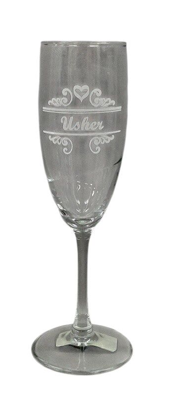 Champagne Flute Usher Clear/White (Glass)
