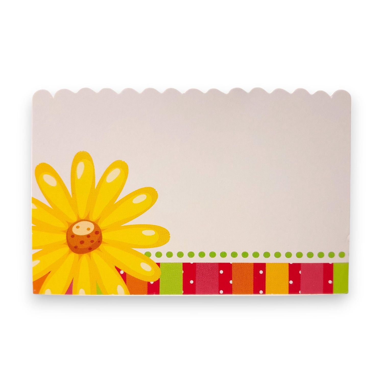 50pc 3.5&quot;x2.25&quot; Enclosure Cards Scalloped Edge &amp; Daisy