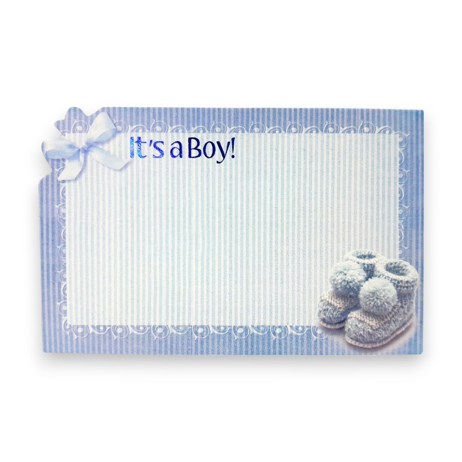 50pc 3.5&quot;x2.25&quot; Enclosure Cards It&#39;s a Boy w/Baby Boots