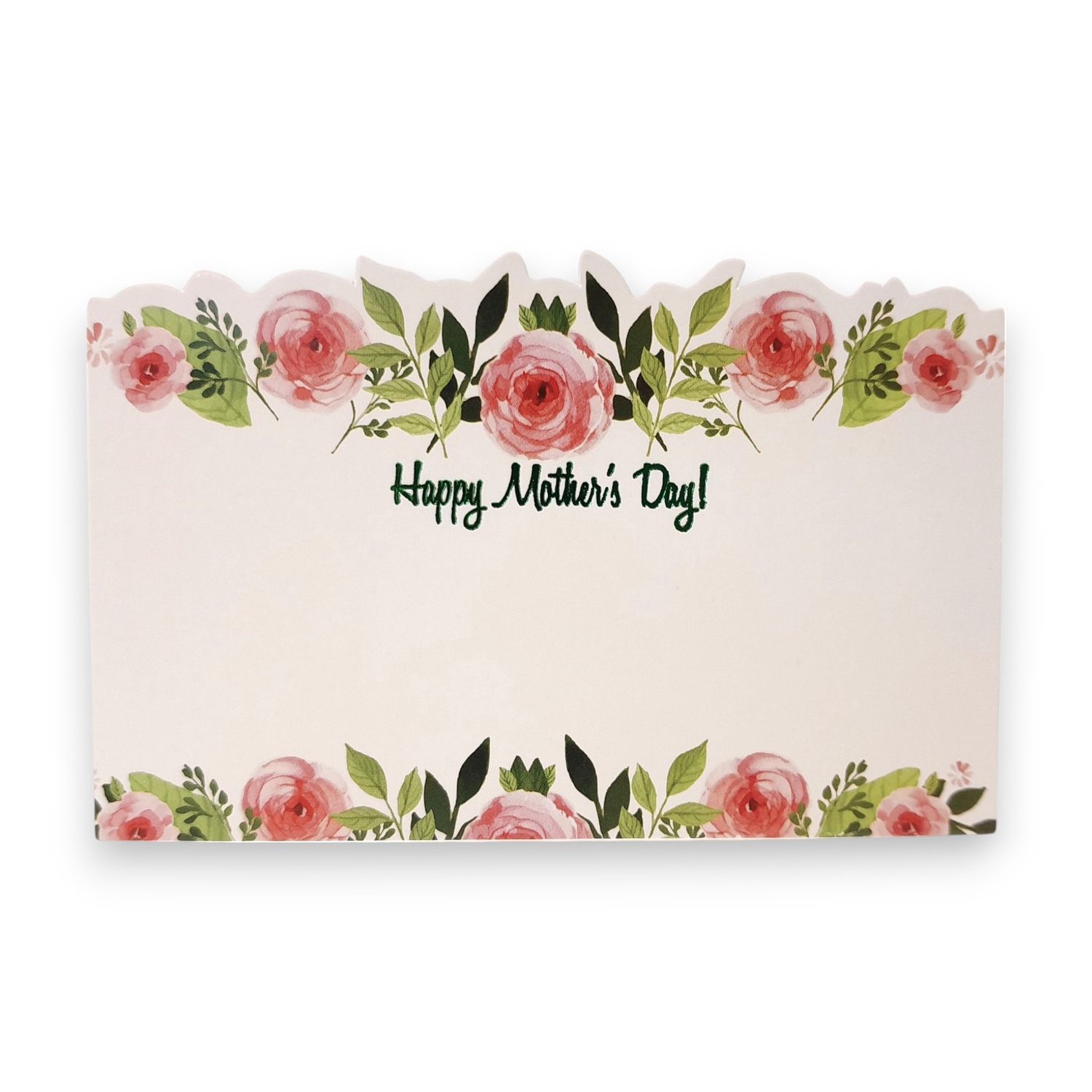50pc 3.5&quot;x2.25&quot; Enclosure Cards Mother&#39;s Day (Pink Rose Border)