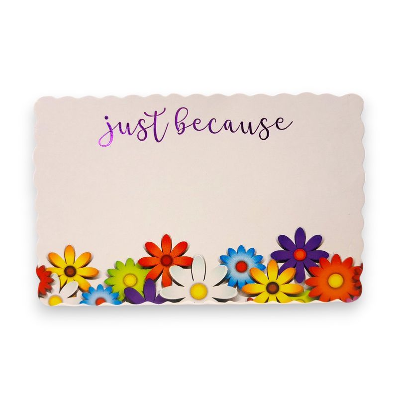 50pc 3-1/2″x2-1/4″ Enclosure Cards Just Because w/Flowers