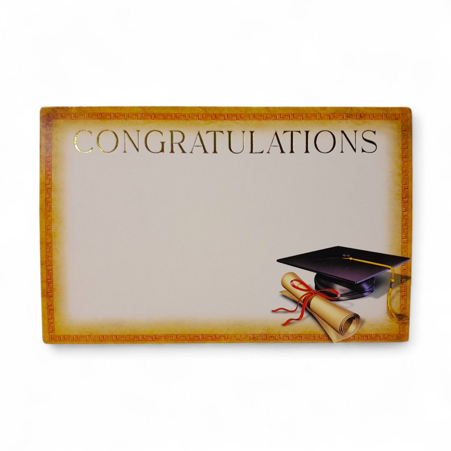 50pc 3.5&quot;x2.25&quot; Enclosure Cards Congratulations (Golden Border wCap)