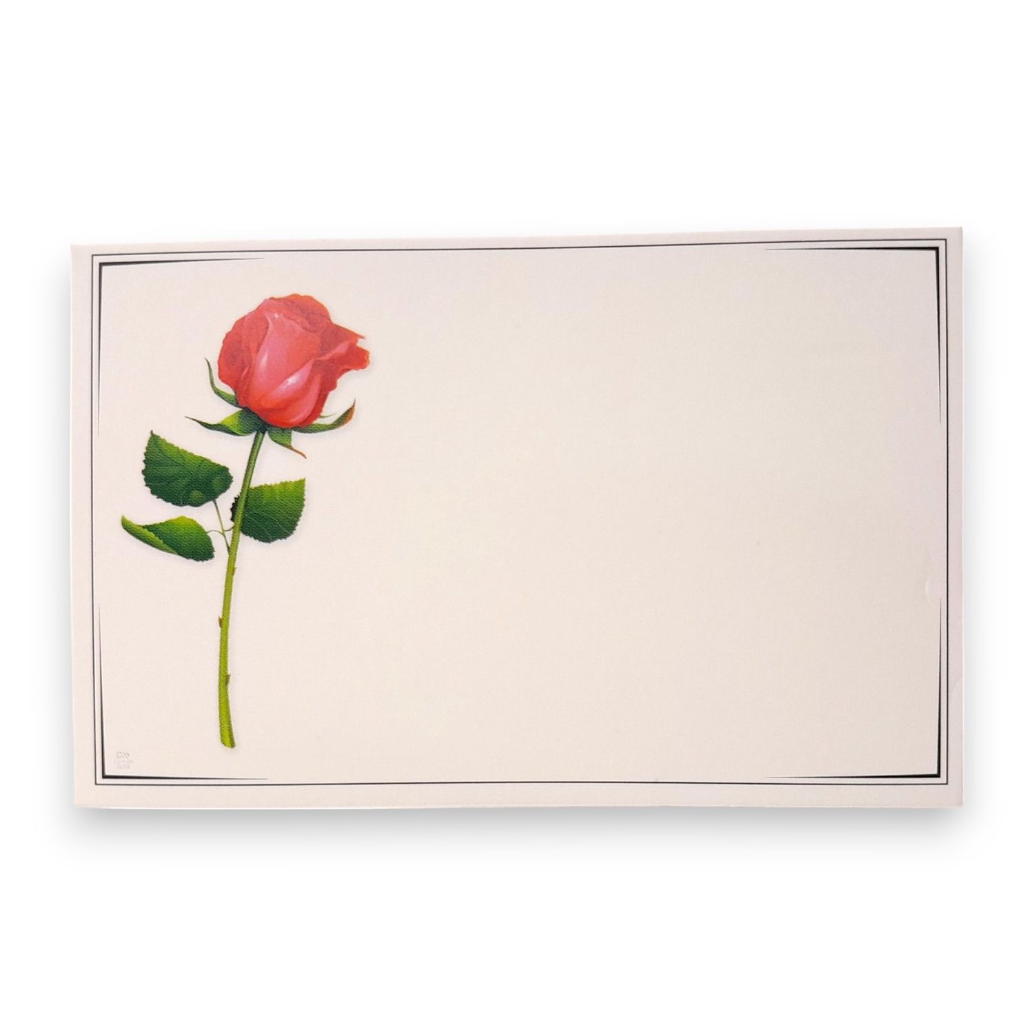 50pc 3.5&quot;x2.25&quot; Enclosure Cards Red Rose