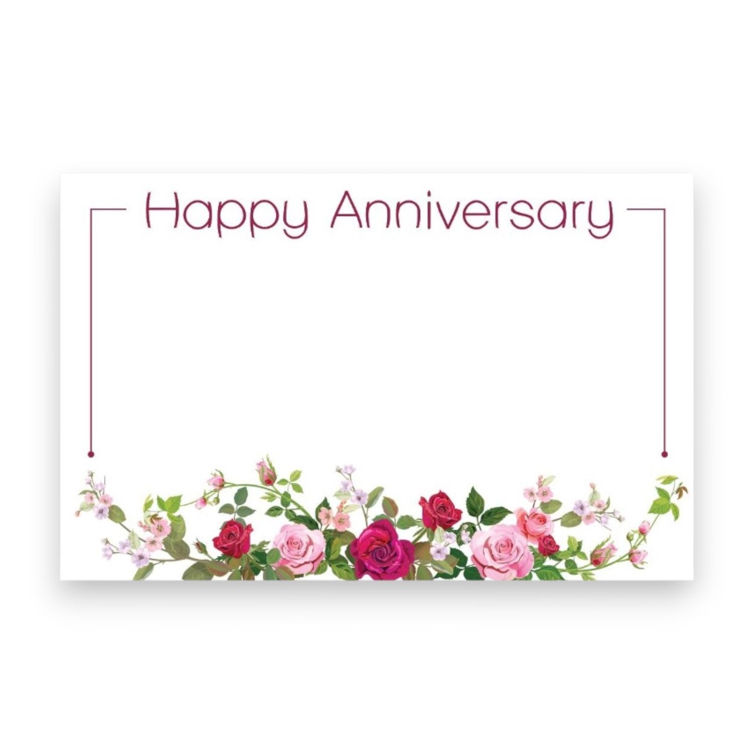 50pc 3.5&quot;x2.25&quot; Enclosure Cards, Happy Anniversary (Spring Roses)