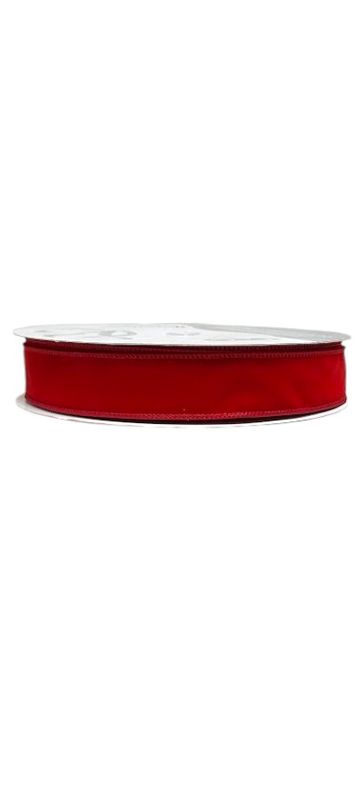 1.5&quot;x50yd Wired Velvet Ribbon Red