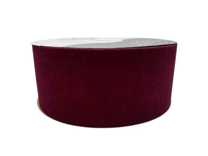 2.5&quot;x25yd Velvet Ribbon Burgundy