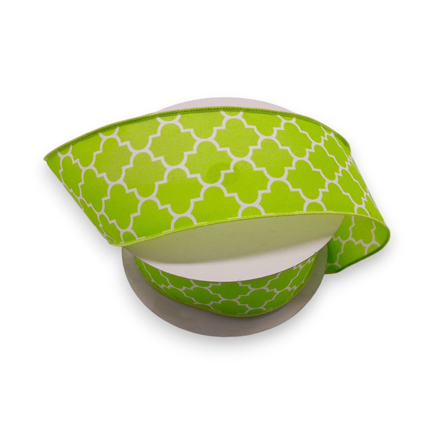 2.5&quot;x25yd Ribbon Green/White