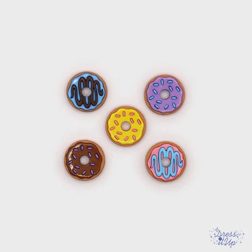 5pc 23mm Donut Embellishments Multicolor