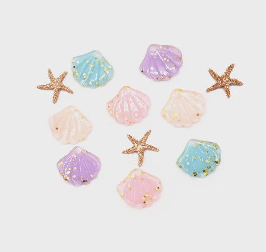 11pc Shell Embellishments &amp; Starfish Buttons Multicolor