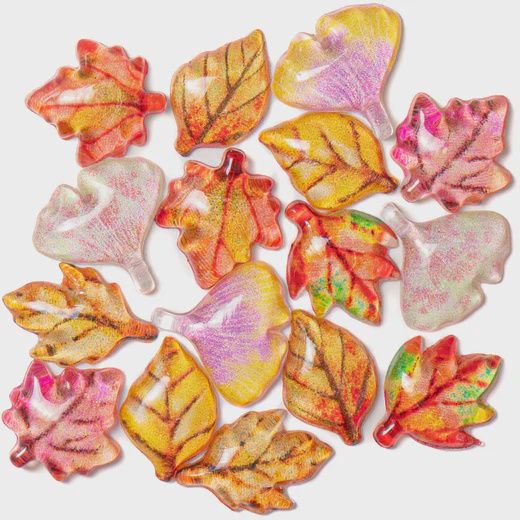 16pc 12mm Fall Leaf Embellishments Colors Of Autumn