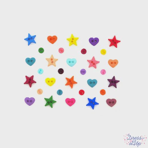 2 Hole Micro Shape Buttons Multicolor