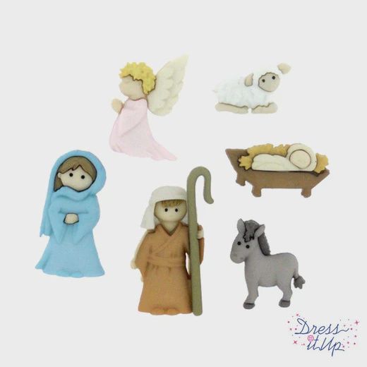 6pc Nativity Buttons