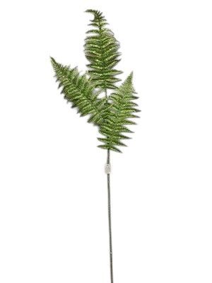 37.5" Glitter Fern Spray Green