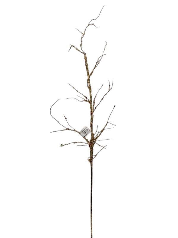 36" Glitter Twig Spray Green/Red