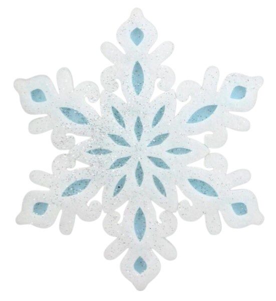 8&quot; Glittered Felt Snowflake Ornament White/Lt. Blue/Silver