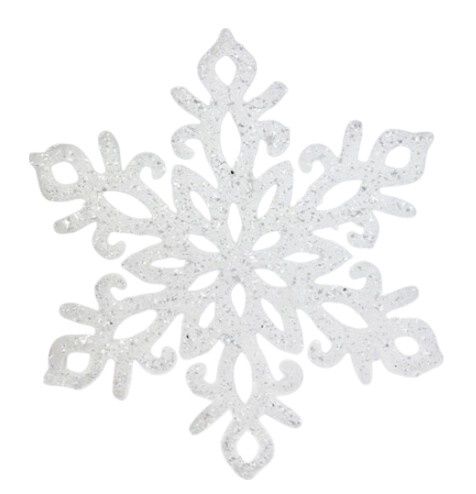 7.75&quot; Glitter Foam Snowflake Ornament White