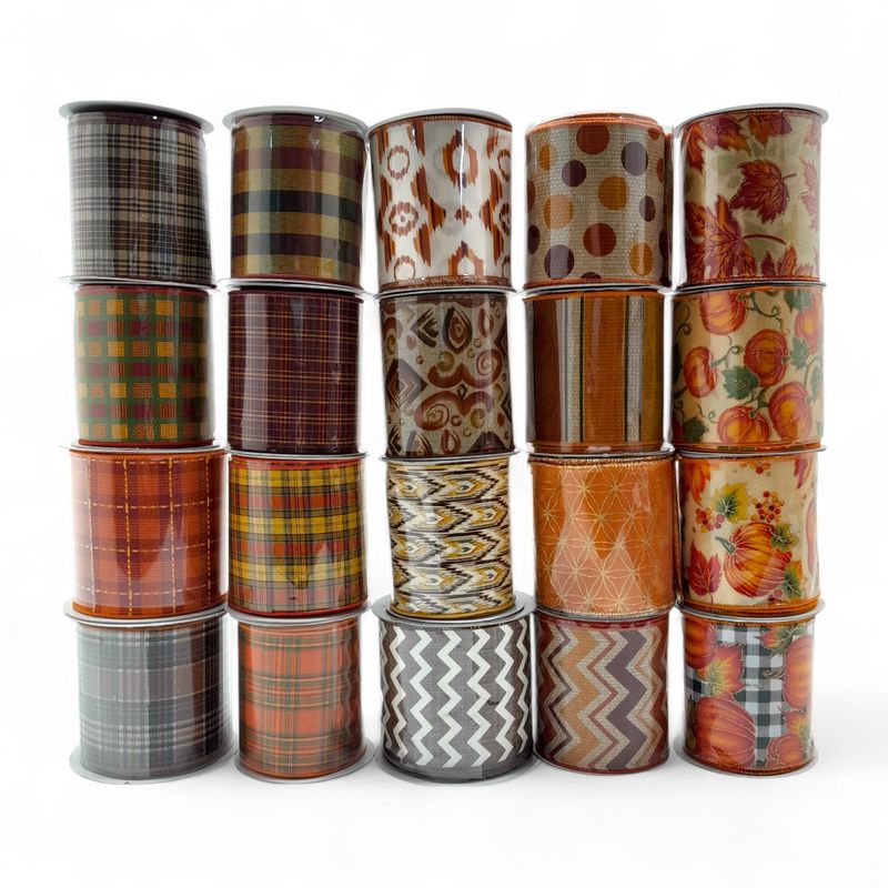 4"x10yd Wired Ribbon Assorted (1 Roll)
