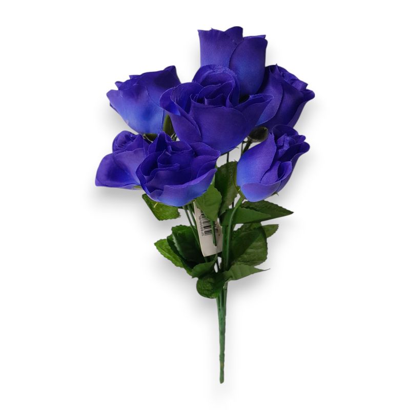 12" Rosebud Bush x7 w/2" Heads Navy Blue 12" Rosebud Bush x7 w/2" Heads Navy Blue