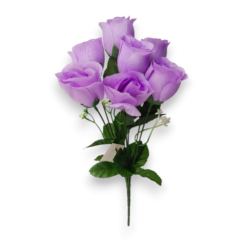 12" Rosebud Bush x7 w/2" Heads Lavender 12" Rosebud Bush x7 w/2" Heads Lavender