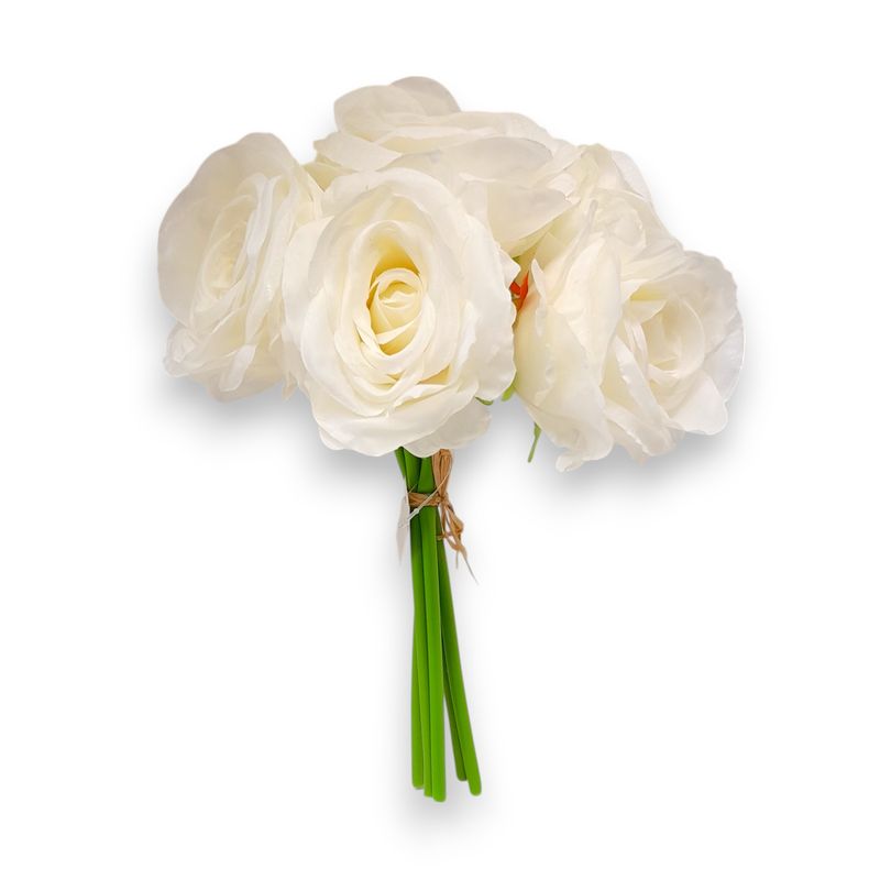 12" Open Rose Bundle x5 w/4" Head Champagne 12" Open Rose Bundle x5 w/4" Head Champagne