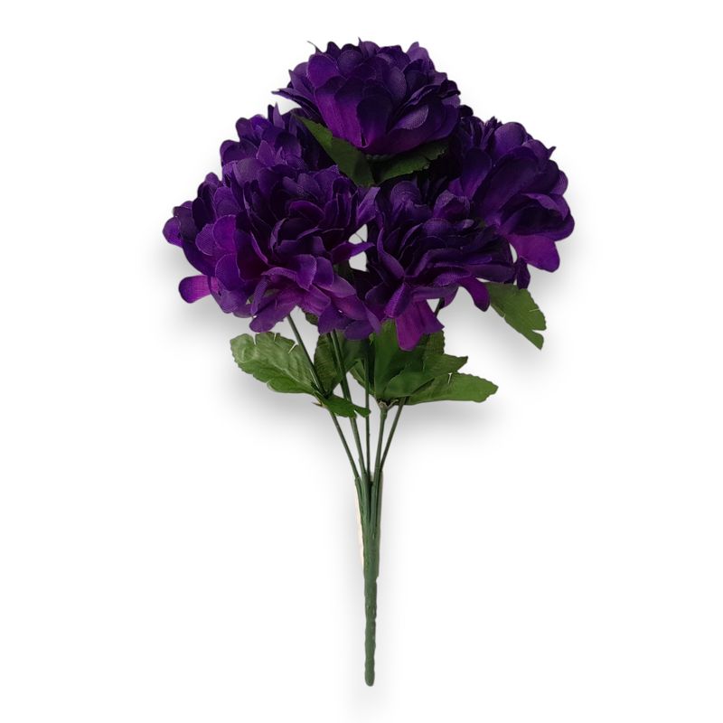 12&quot; Mum Bush x7 w/2.5&quot; Heads Purple