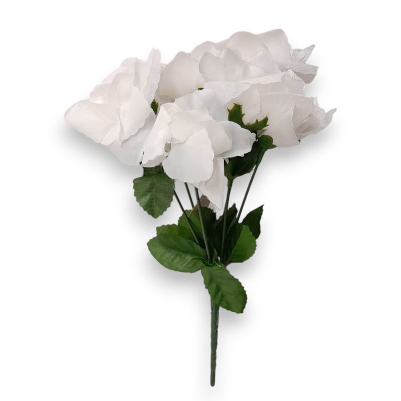 12&quot; Rose Bush x7 w/2.5&quot; Heads White