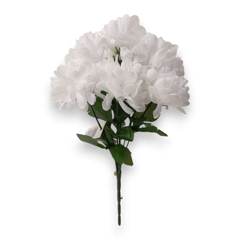 12&quot; Mum Bush x7 w/2.5&quot; Heads White
