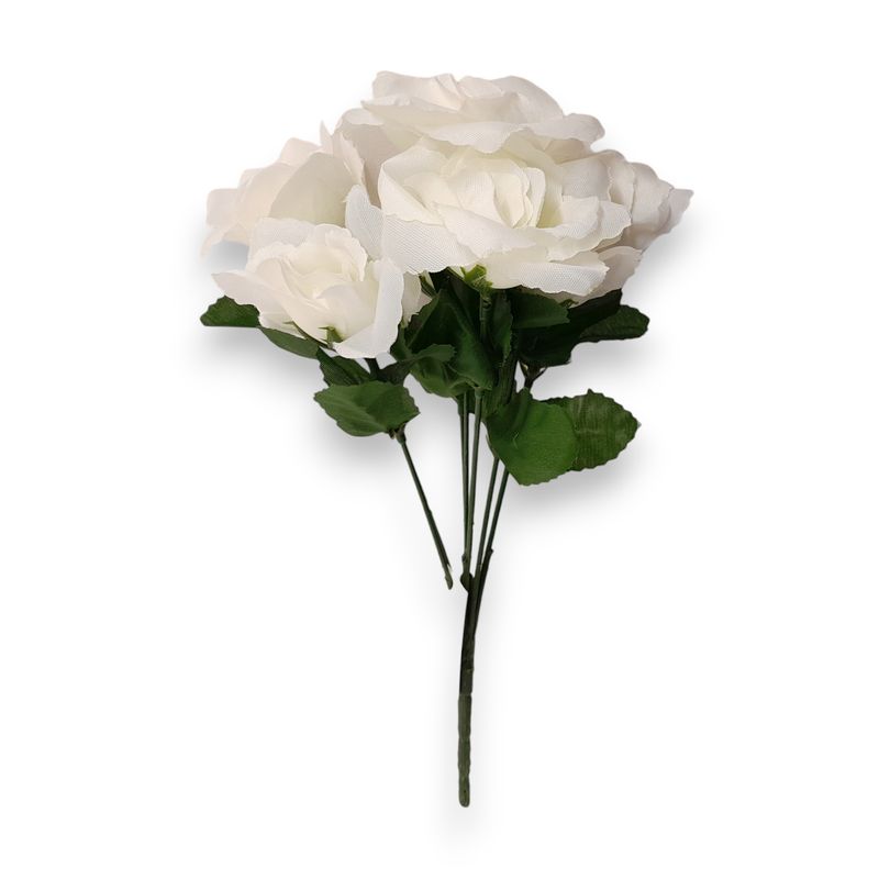 12&quot; Rose Bush x7 w/2.5&quot; Heads Cream