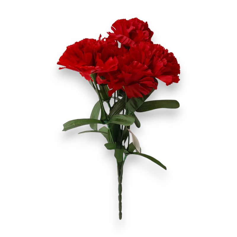 12" Carnation Bush x7 w/2.5" Heads Red 12" Carnation Bush x7 w/2.5" Heads Red
