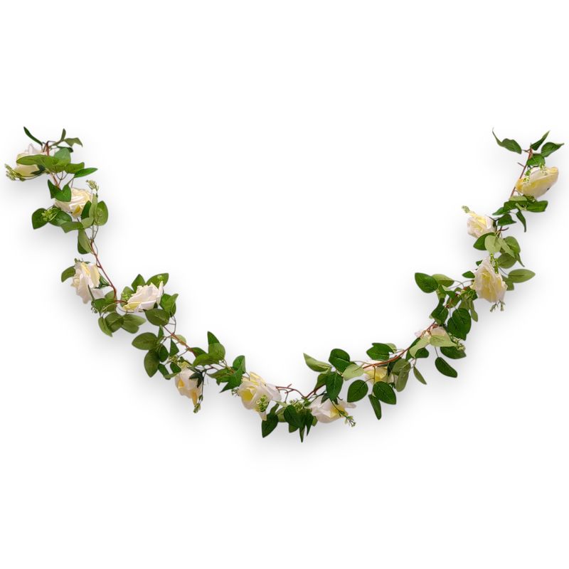 6&#39; Rose Garland Cream