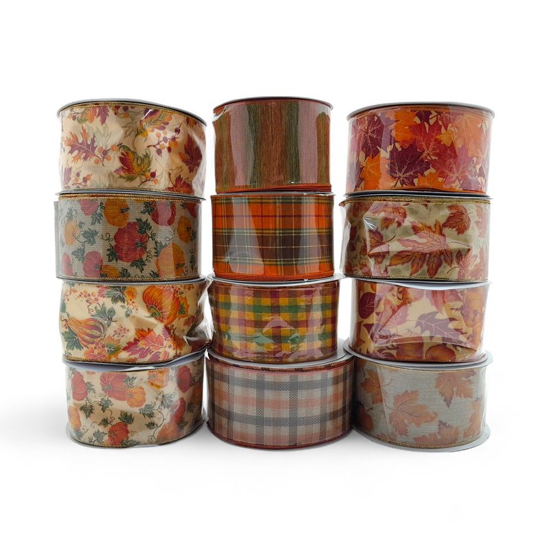 4"x50yd Assorted Wired  Ribbon (1 Roll)