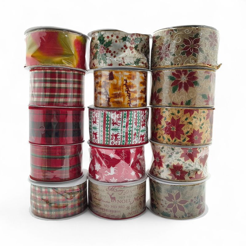 4&quot;x50yd Assorted Wired  Ribbon