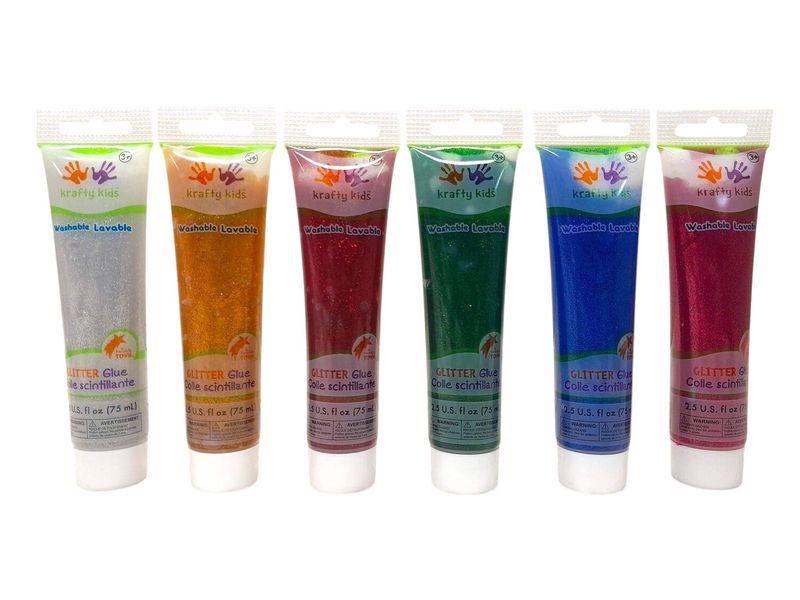 2.5oz Washable Glitter Glue Assorted