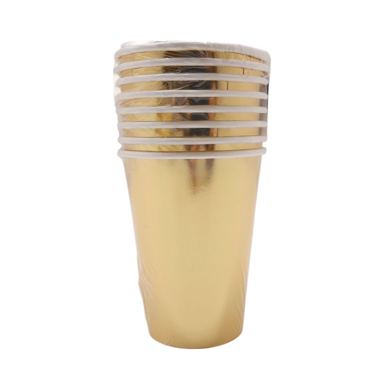 8pc 12oz Cups Gold