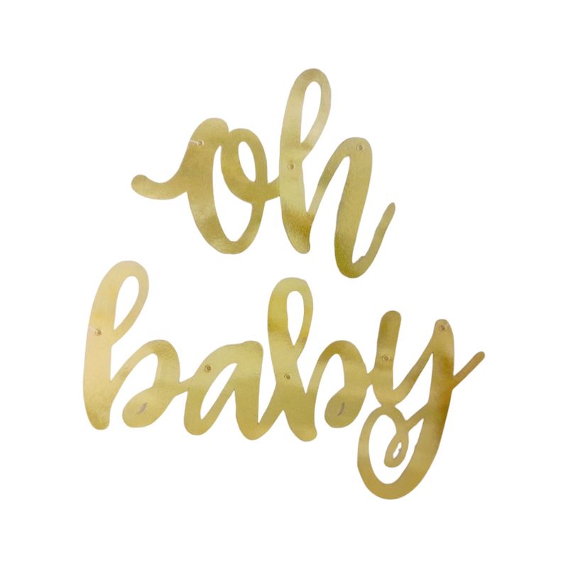 4&#39; &quot;Oh Baby&quot; Banner Metallic Gold