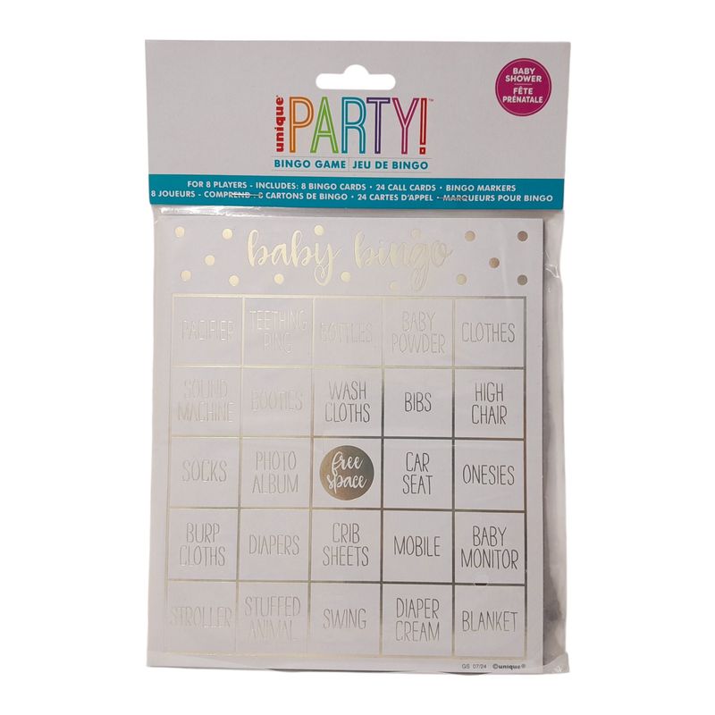 8pc Baby Shower Bingo Game