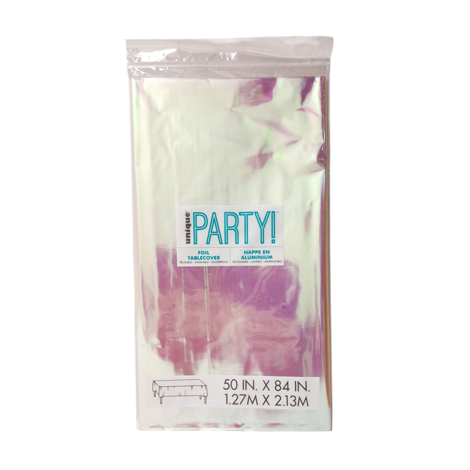 54"x108" Rectangle Foil Table Cover Iridescent