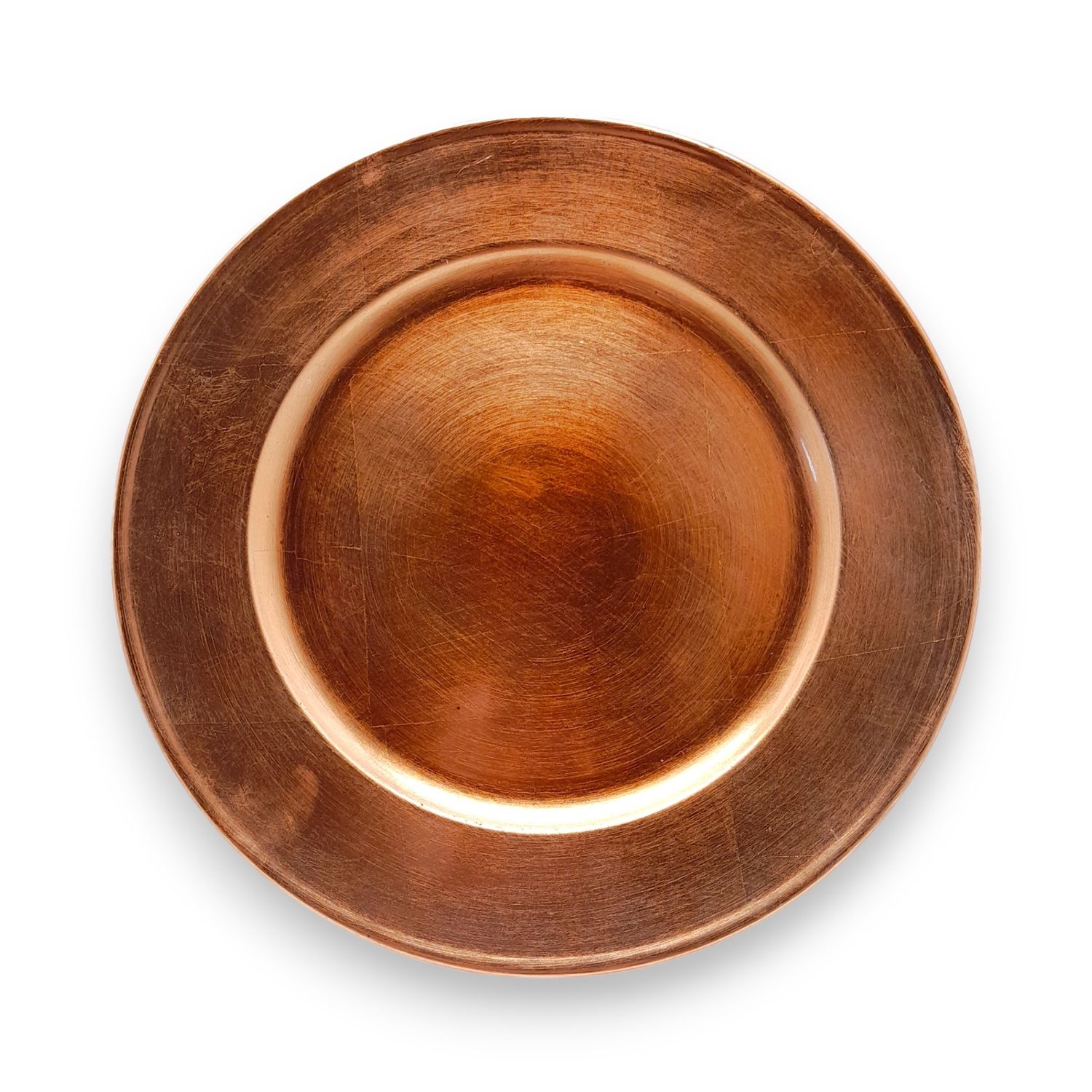 13&quot; Round Plastic Charger Plate Rose Gold