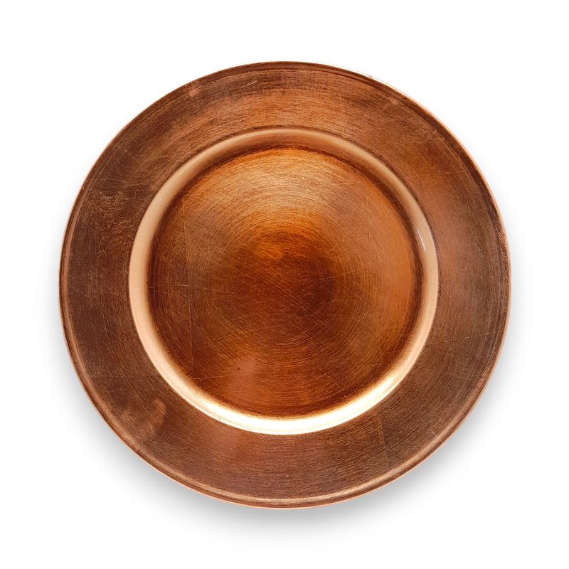 13&quot; Round Plastic Charger Plate Rose Gold