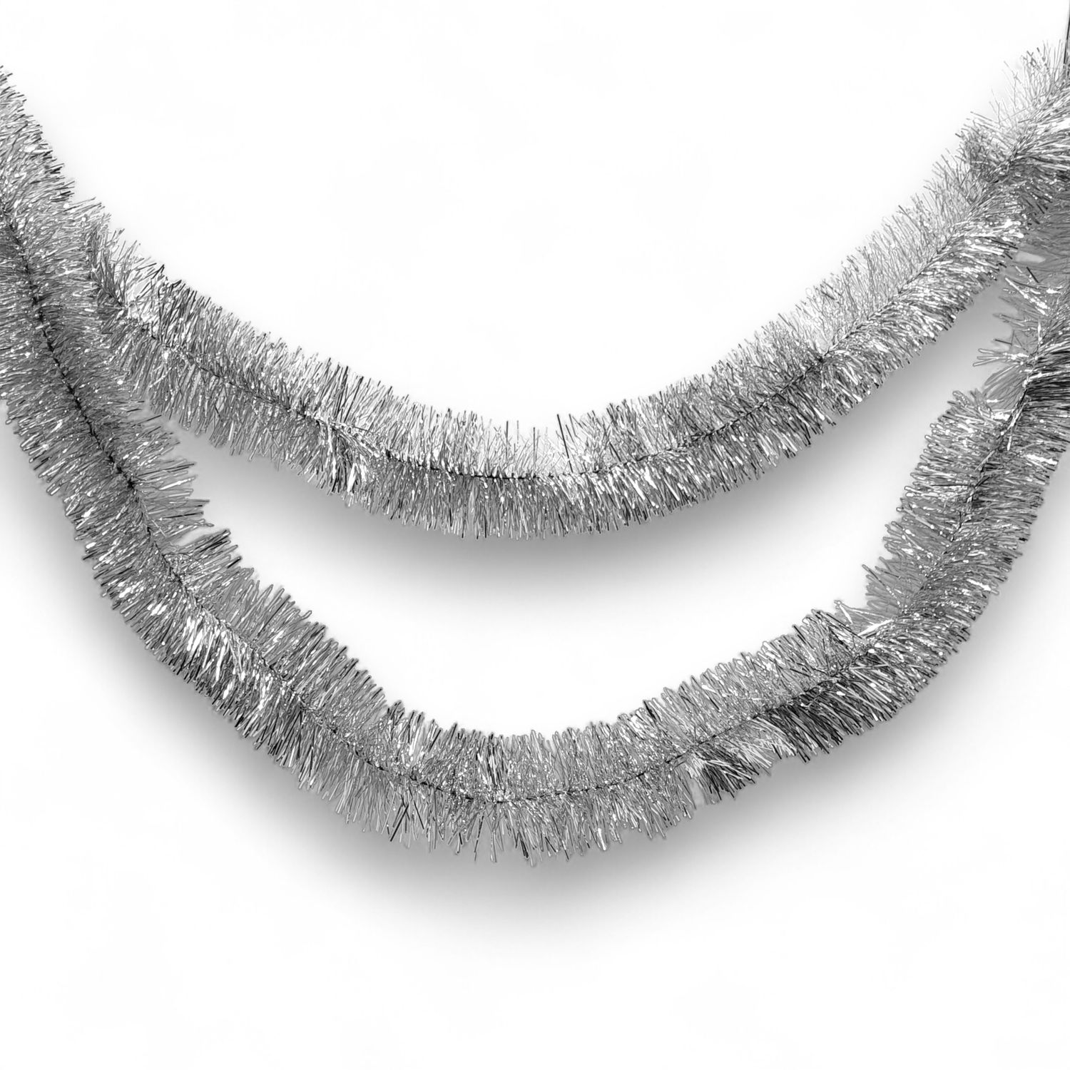 25'x3" (4-Ply) Rope Tinsel Garland Silver