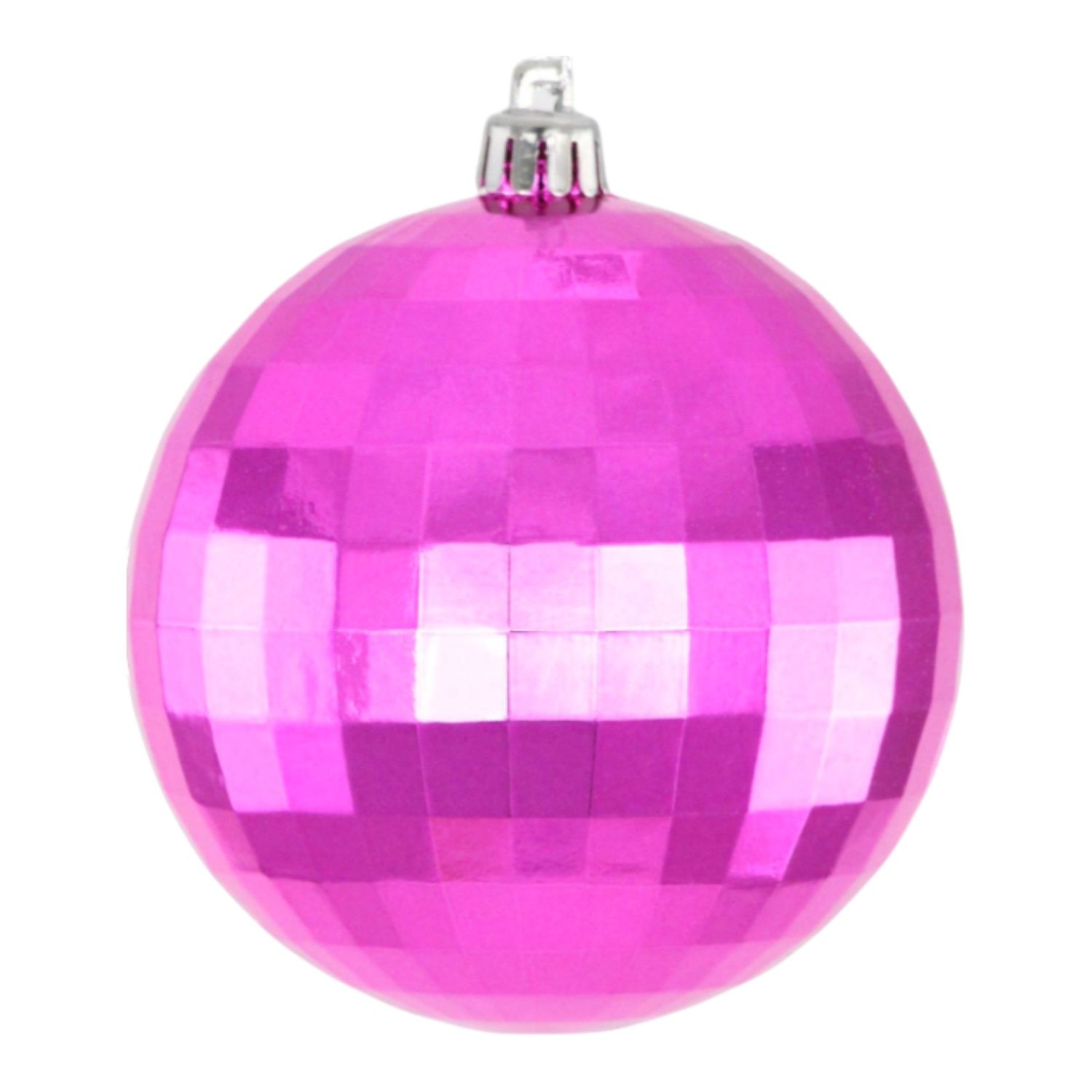 100mm Disco Ball Ornament Shiny Fuchsia (Plastic)