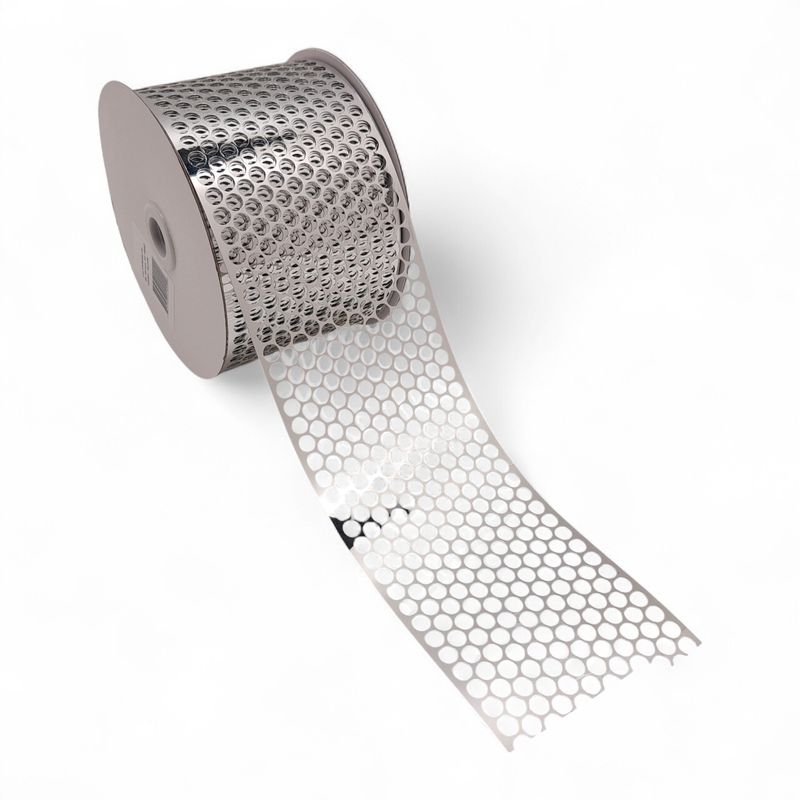 3.25"x50yd Honeycomb Punchinello Ribbon Silver 3.25"x50yd Honeycomb Punchinello Ribbon Silver