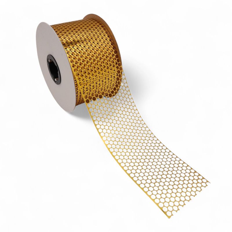 3.25"x50yd Honeycomb Punchinello Ribbon Gold 3.25"x50yd Honeycomb Punchinello Ribbon Gold