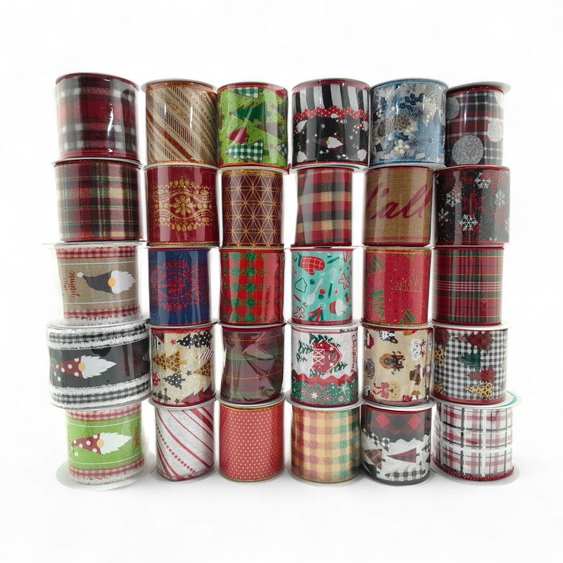4&quot;x10yd Christmas Ribbon Assorted