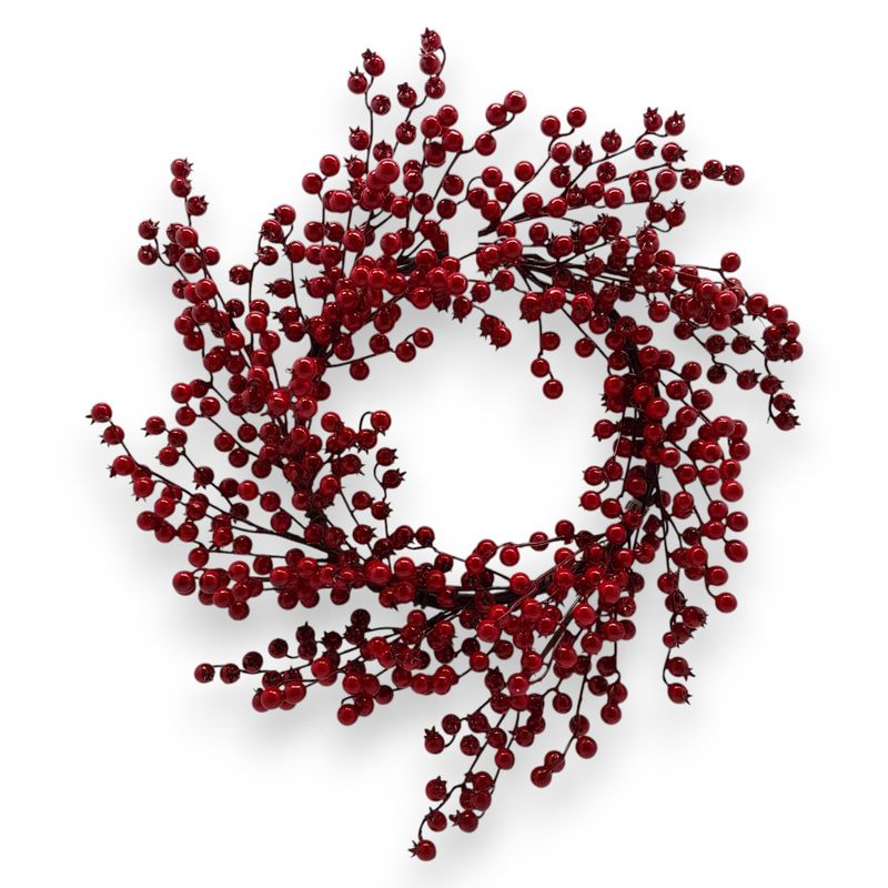 18&quot; Weather Resistant Berry Wreath Red