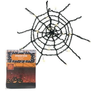 6&#39; Tinsel Spider Web Black w/3 Function Led Lights