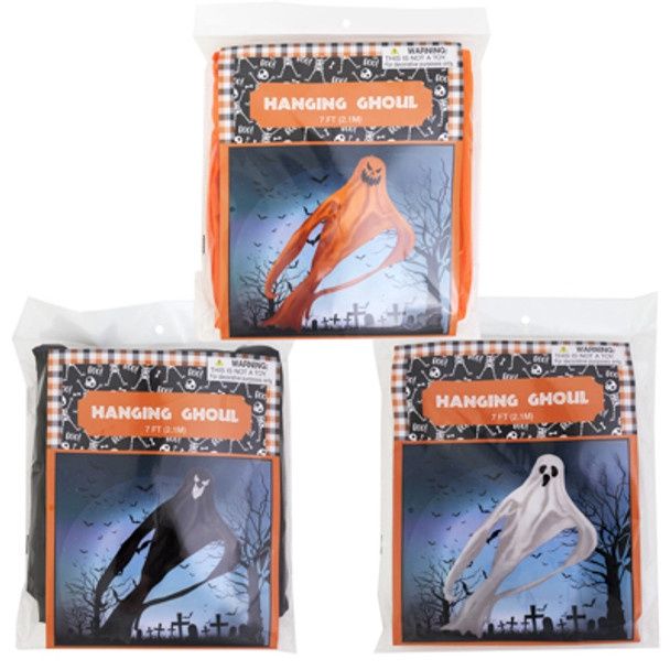 7' Giant Hanging Fabric Ghost Assorted 7' Giant Hanging Fabric Ghost Assorted