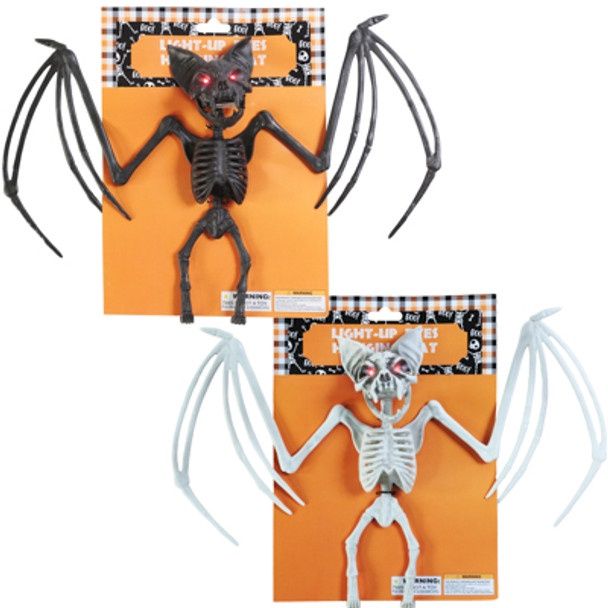 10&quot;x15.75&quot; Bat Skeleton w/Red Light Up Eyes &amp; Adjustable Jaw Assorted
